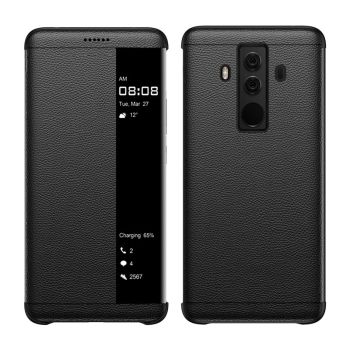 Luxury Genuine Smart Leather Flip Windows Cover Case for Huawei Mate 10 Porsche Design