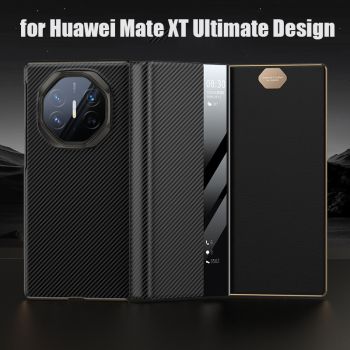 Aramid Carbon Fiber Smart View Flip Cover for Huawei Mate XT Ultimate