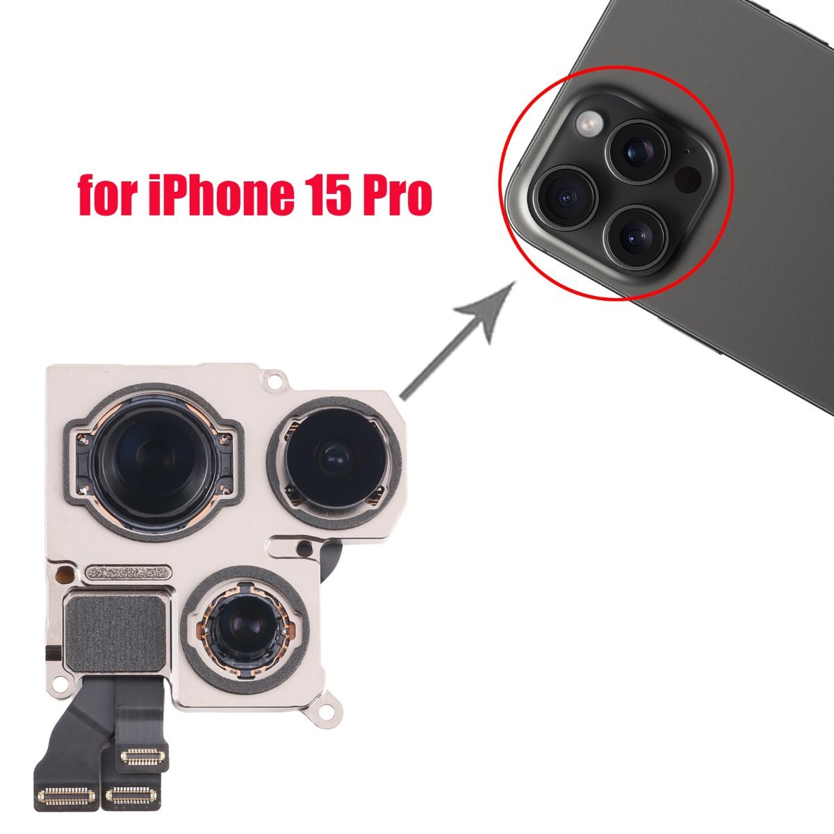 Back Facing Camera Replacement Module for iPhone 15 Pro Max