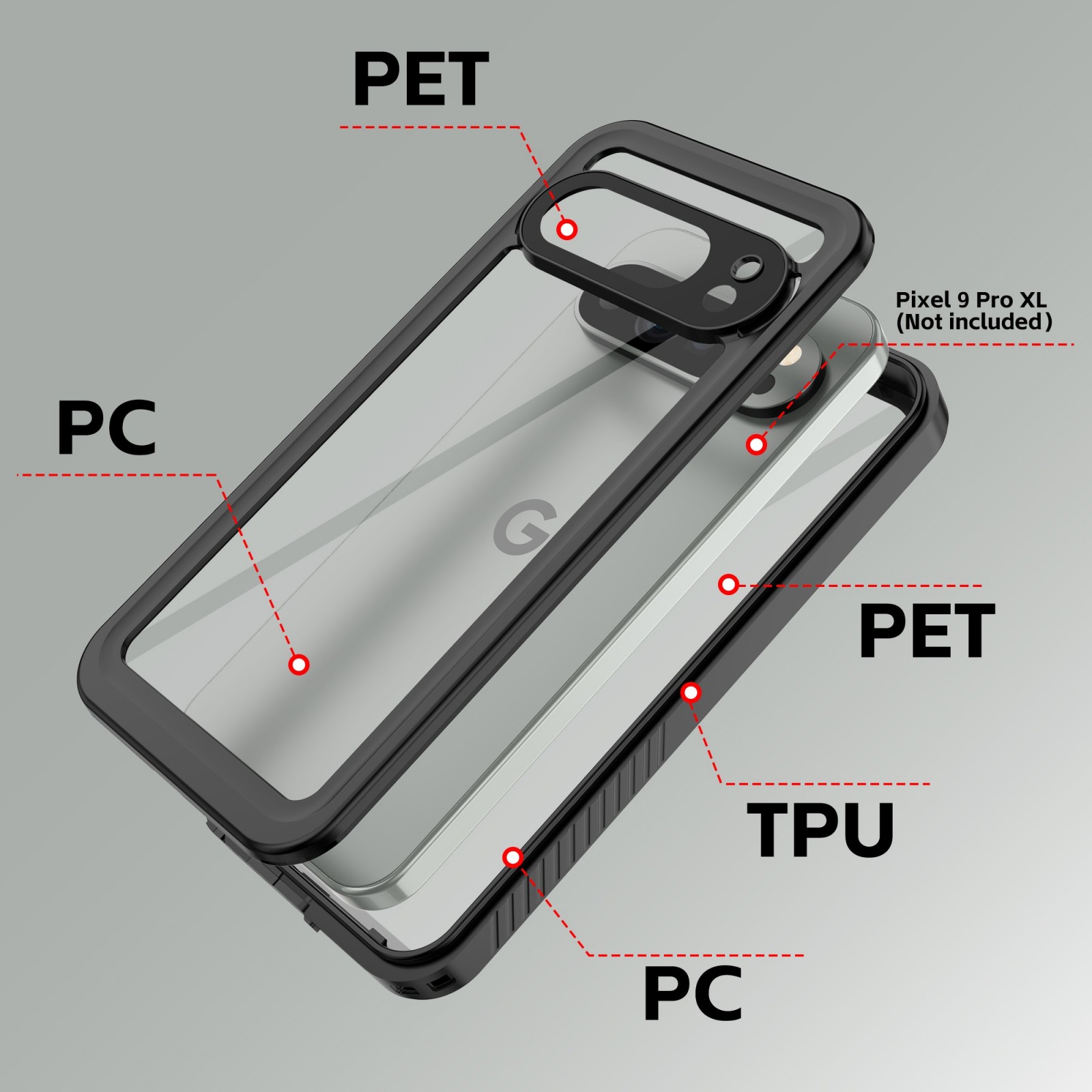  Google Pixel 9 Pro XL Waterproof Case 