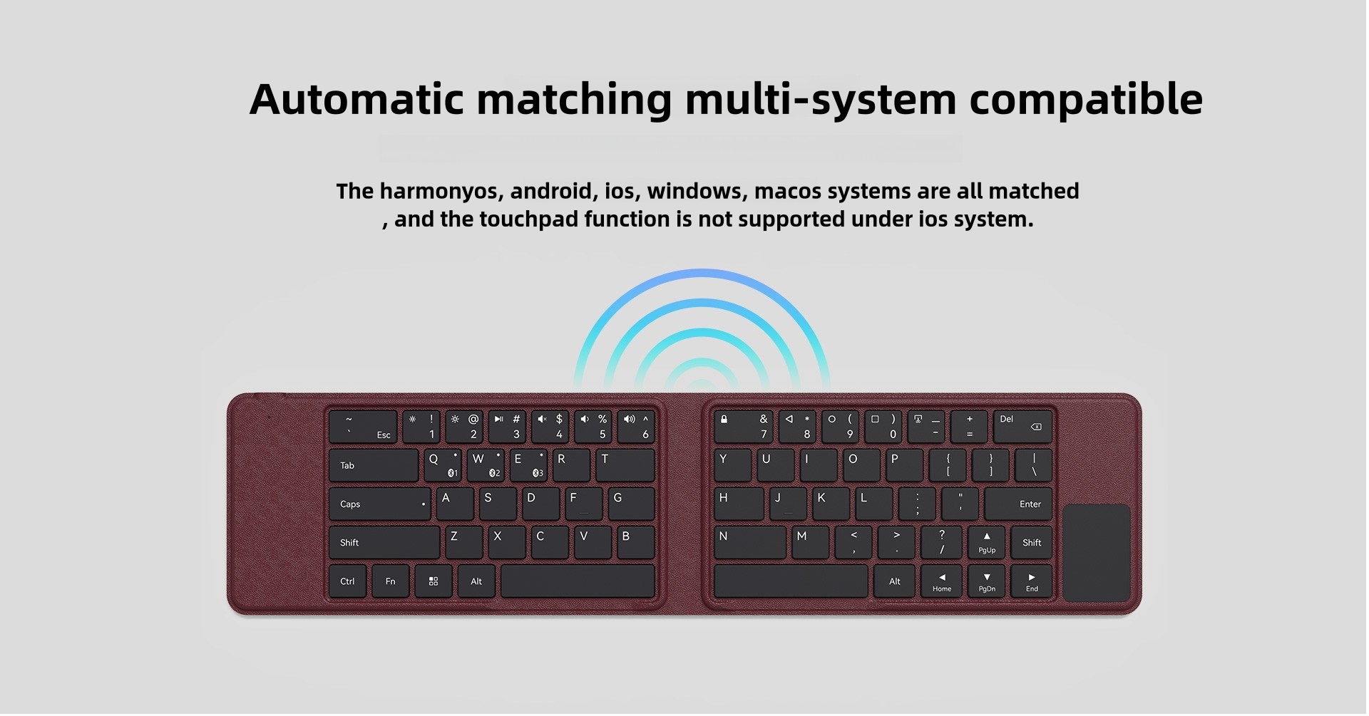 BOW Folding Bluetooth Keyboard for Huawei Mate XT Ultimate 