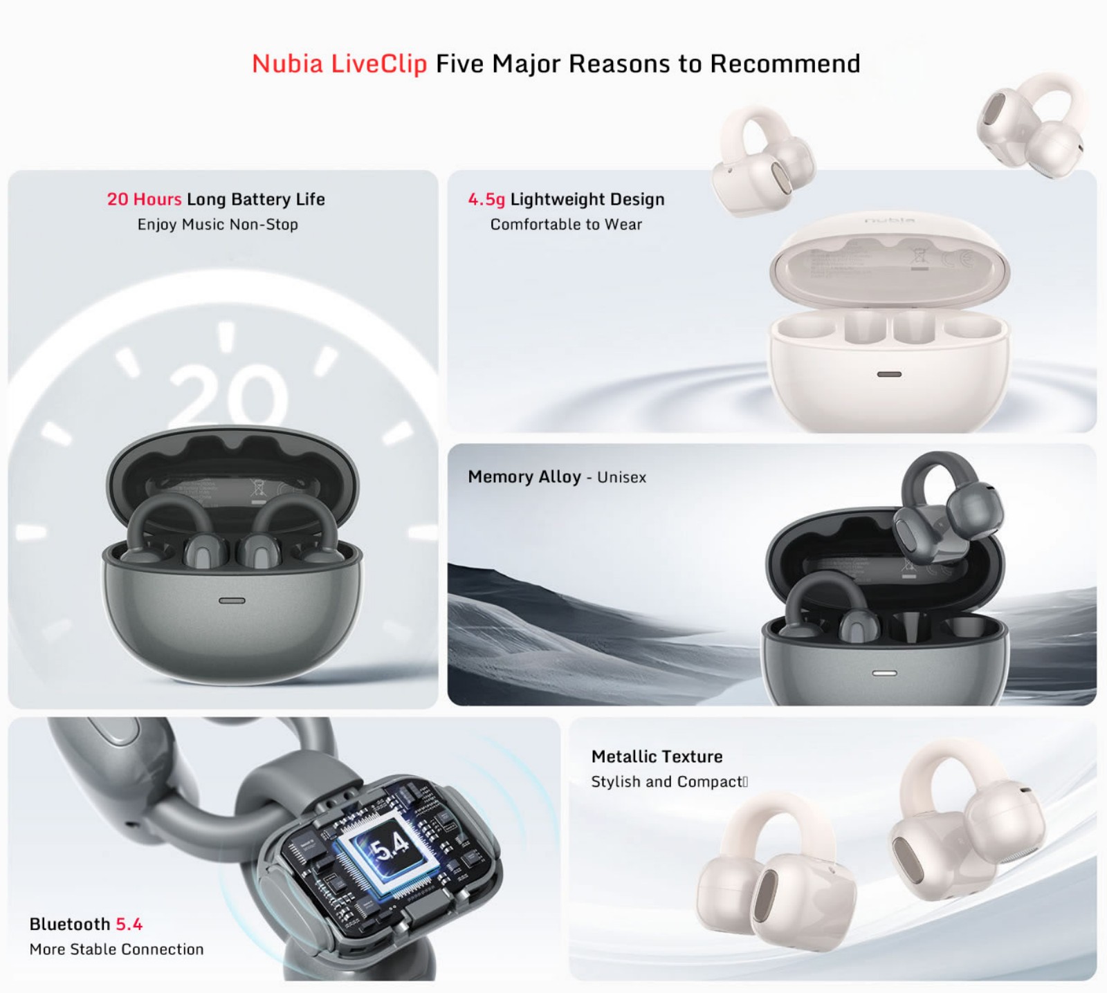 Nubia LiveClip Earclip Earphones