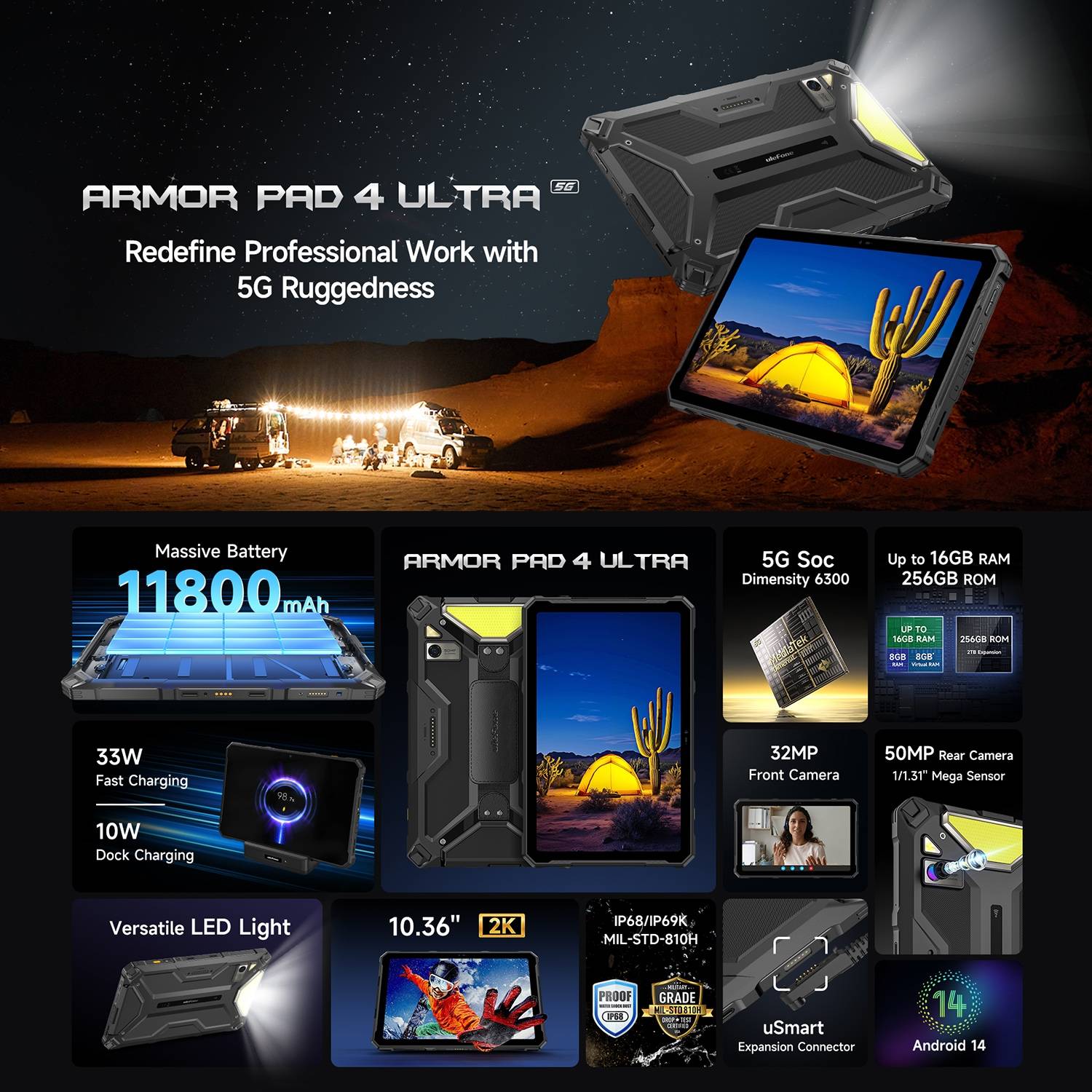 Ulefone Armor Pad 4 Ultra Rugged Tablet PC